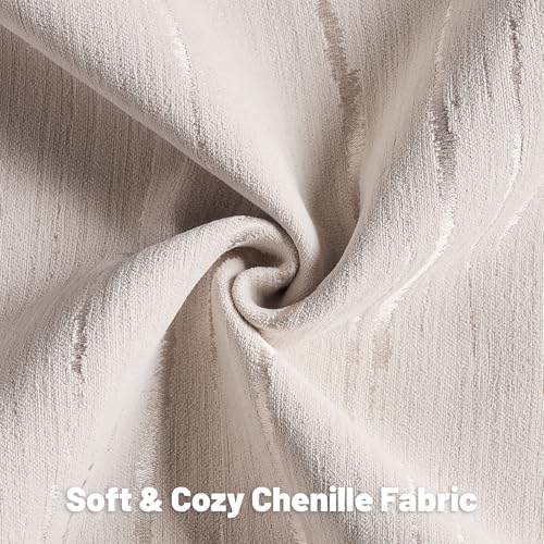 HAUSSY Pack of 2 Chenille Embossed Throw Pillow Covers 16x16 Inch, Beige - color: Beige, size: 16" x 16" (Pack of 2)