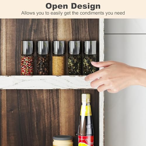 Nisorpa 3 Tier Spice Rack Wall Mount,19.68 x 3.35 x 21.25 Inches - color: Paulownia