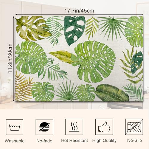 Summer Plant Monstera Deliciosa Rustic Placemats Cottagecore Botanical Tablemats Resistant Place Mats Kitchen Decor Dining Decoration for Party, Washable Floral Placemats Set of 4(Plant) -06 - style: Plant 2
