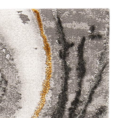 SAFAVIEH Craft Collection Runner Rug - 2'3" x 12', Grey & Gold, Modern Abstract Design, Non-Shedding & Easy Care, Ideal for High Traffic Areas in Living Room, Bedroom (CFT819F) - color: Grey/Gold, size: 2'3" x 12' (Runner)