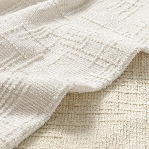 MIULEE Slubby Textured Decorative Throw Pillow Covers Cream White 20x20 - color: Cream White, size: 20" x 20" (Pack of 2)