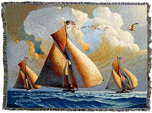 Pure Country Weavers Searam, Angel's Pet and Pickpocket Blanket by Charles Wysocki - Early America Coastal Ocean Beach Gift Tapestry Throw Woven from Cotton - Made in the USA (72x54) - color: Searam