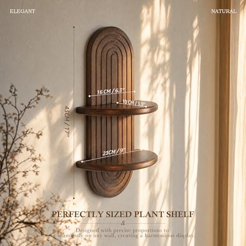 Plant Wall Shelf for Rustic Home Decor: Hanging Plant Shelf for Plant,Brown - color: Brown