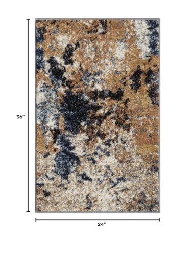 Keen Home Design Abstract Non-Shedding Entryway Rug, Soft Thick Pile, 2x3 - color: Skies Multi, size: 2' x 3' (Rectangular)