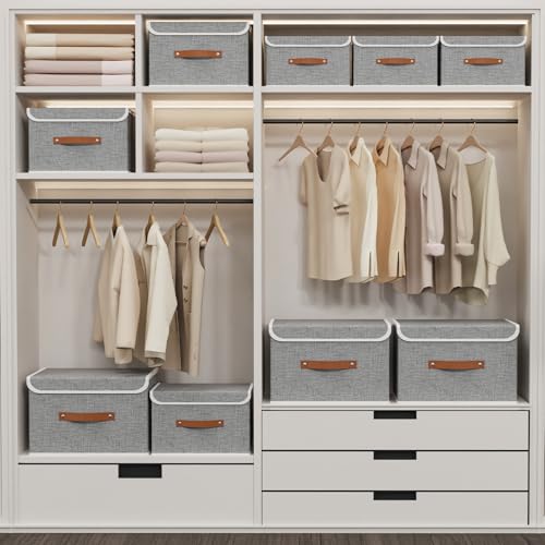 Yawinhe Collapsible Storage Bins,Grey,13.0x9.0x7.9in,3-Pack - color: Grey, size: M/(3 Pack)