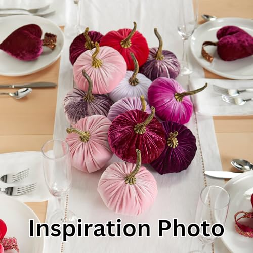 Your Heart's Content Burgundy 6.25 inch Velvet Pumpkin (Burgundy) - color: Burgundy