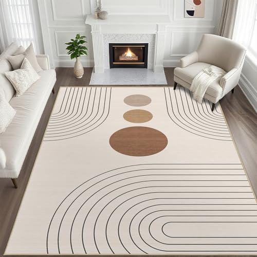 9x12 Boho Area Rug for Living Room Modern Geometric Abstract Rug Beige - color: Beige, size: 12' x 9' (Rectangular)