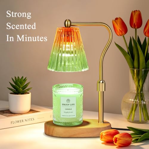 seenlast Red Green Candle Warmer Lamp with Timer Dimmer Adjustable Height,Mothers Day Gifts,Electric Wax Warmer Vintage Home Decor for Scented Jar Candles,Birthday Gifts for Women - color: Red Green