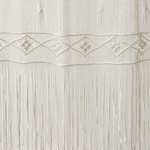 Macrame Curtain Handmade Woven Divider Doorway window Curtain 42"W*75"L - color: Ivory3
