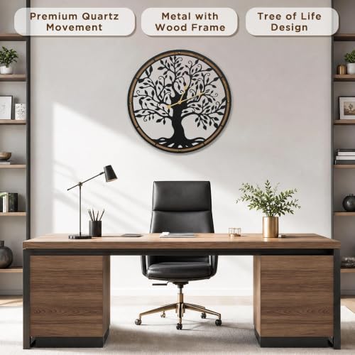 Micasso Large Wall Clocks Decorative: 32 Inch Tree of Life Battery Operated - color: Large Tree, size: 32 Inch