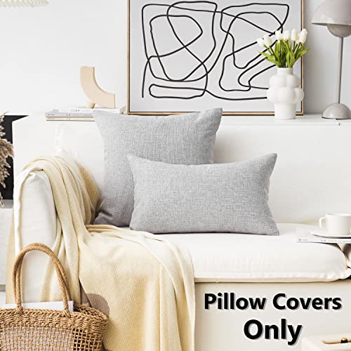 Home Brilliant Set of 2 Decorative Pillow Covers for Couch Accent Pillows Cases for Sofa, 16x16 inch, Light Grey - color: Light Grey, size: 16" x 16" (Pack of 2)