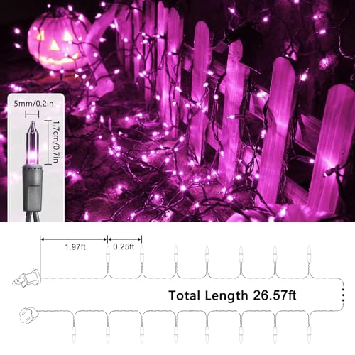 Toodour Purple Halloween Lights, 25ft 100 Count Incandescent String Lights - color: Purple, size: 25ft