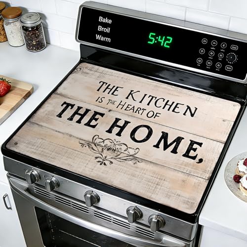 Stove Top Cover for Electric Stoves: All-in-One Heat-Resistant Protector Mat, Non-Slip Kitchen Counter Mat 28''x20'' - color: G254447