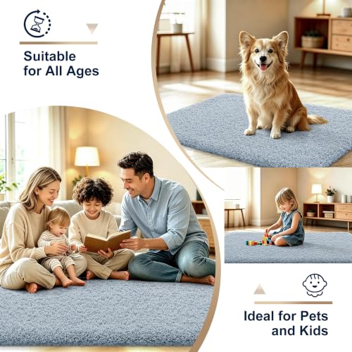 OLANLY Microfiber Small Bathroom Rugs 24x16, Soft Bath Mat, Airy Blue - color: Airy Blue, size: 24" X 16"