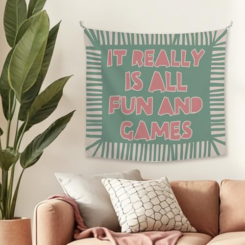 JMENGSSFL Funny Playroom Tapestry, It Is All Fun and Games Tapestry Wall Hanging, Trendy Retro Humorous Wall Decor Hanging Tapestries for Home Game Room Kids Bedroom Nursery Playroom, 50x60 Inch - color: color19