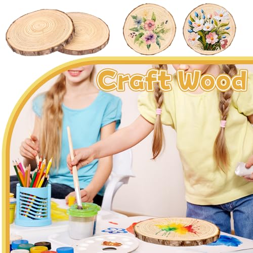 FSWCCK 2 Wood Slices 8-9in, Large Slabs for Wedding DIY - size: 2 Pcs 8"-9"