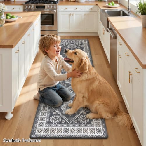 Ileading Anti Fatigue Kitchen Mat, Non Slip Cushioned Standing Floor Mat, Waterproof Kitchen Runner Rug, Farmhouse Comfort Padded Mat for Sink, Laundry, Office, Grey, 24''x71'' - color: Grey