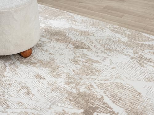 2x7 Beige Modern Geometric Area Rug for Living Room, Bedroom - color: 1003 - Beige, size: 2' x 7' (Rectangular)