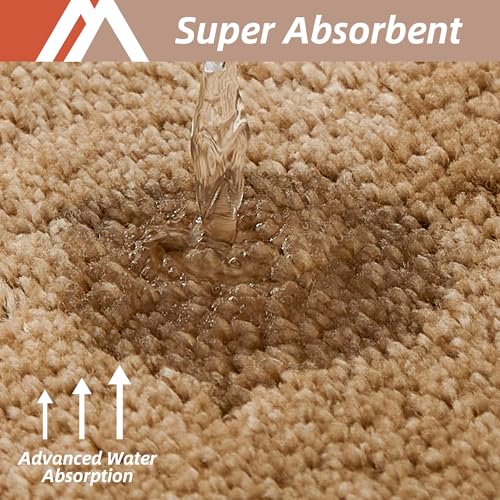 COSY HOMEER Plush Non-Slip Bath Mat, Beige, 24" x 70" - color: Beige, size: 24" x 70" (Oval)