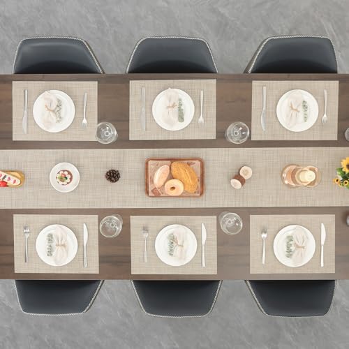Myir JUN Placemats Set of 10 Kitchen and Dining Table Placemats - color: Beige, size: Set of 10