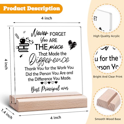 Principal Appreciation Gifts for Women Men Principal Gifts for Women Men Desk Decorative Sign Gift for Principals Day Christmas Birthday Retirement Graduation Teacher Appreciation Day - color: Principal Appreciation