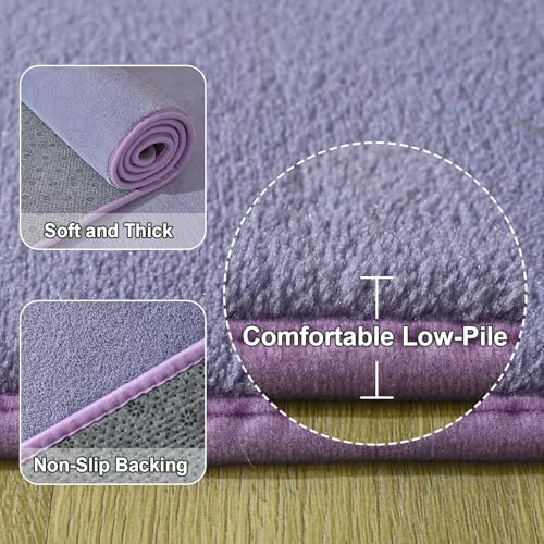 Amearea Modern Soft Hallway Runner Rug, 2x6 Feet Purple Washable Runner Rug - color: Purple, size: 2' x 6' (Runner)