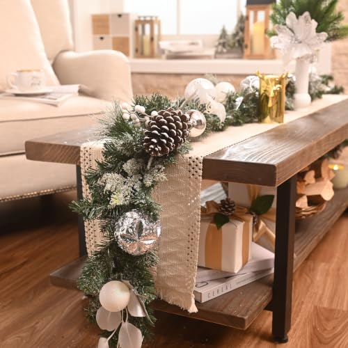 Valery Madelyn 9 Feet Pre-Lit Christmas Garland with Lights Snowy White - color: Snowy White, size: 9 feet