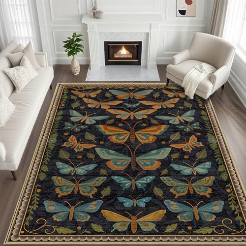 8x10 Area Rug for Living Room Butterfly Rugs Butterflies Insect Machine - color: Butterfly, size: 8' x 10' (Rectangular)