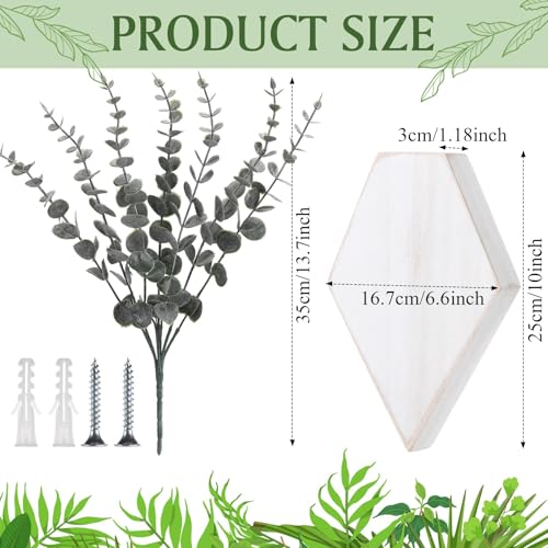Chunful 2 Pcs Wooden Wall Planter Decor,Retro White,9.8 x 6.6 x 1.2 Inches - color: Retro White, size: 9.8 x 6.6 x 1.2 inches