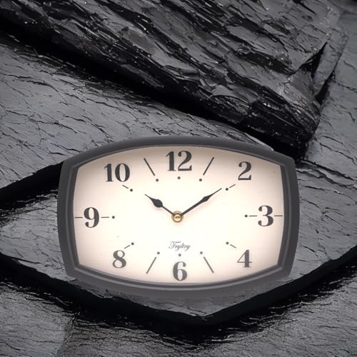 Small Wall Clock Silent Retro Rectangular Clock Black Rectangle - color: Black