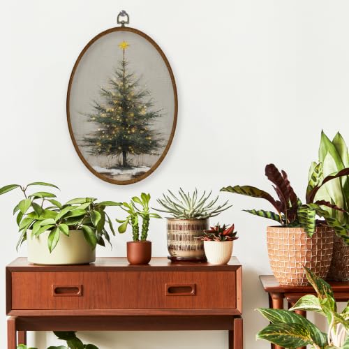 WULQYING Vintage Star Christmas Tree Oval Wall Art Decor Home 8.6x11.4 - color: Color12