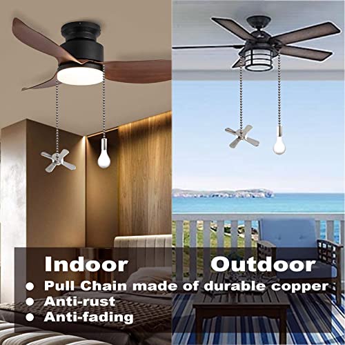 Ceiling Fan Pull Chain Ornaments Extension Chains with Decorative Light Bulb and Cord 13.6 Inches Fan Pull Chain Set For Ceiling Light Lamp Chain (Nickel) - color: Pull Chain(Nickel)