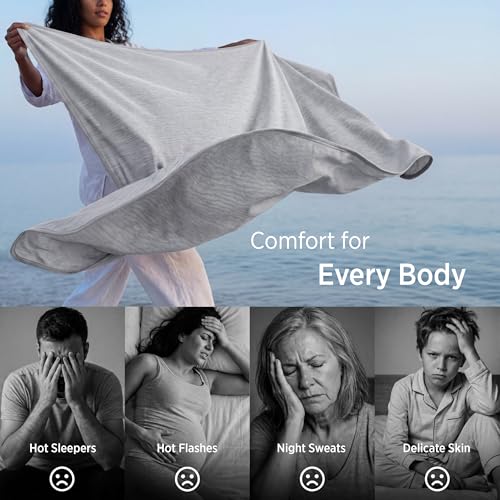Bedsure Silky Soft Cooling Blanket for Hot Sleepers, Throw XL, Light Grey - color: 08- Light Grey, size: Throw Xl (50" X 70")
