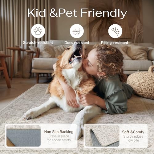 PureCozy 2x10 Beige White Runner Rug Washable Hallway Non Slip Kitchen - color: Beige-white, size: 2' x 10' (Rectangular)