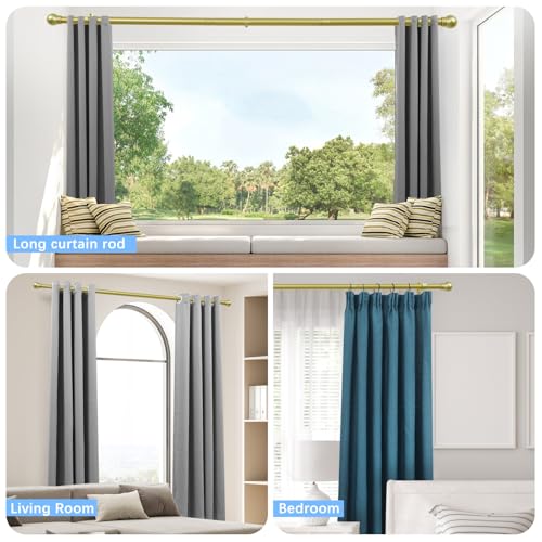 Curtain Rods for Windows 16-48", 1 In Gold Curtain Rod, 1 Pack - color: Warm Gold, size: 48" - 1'' rod - 1 Pack