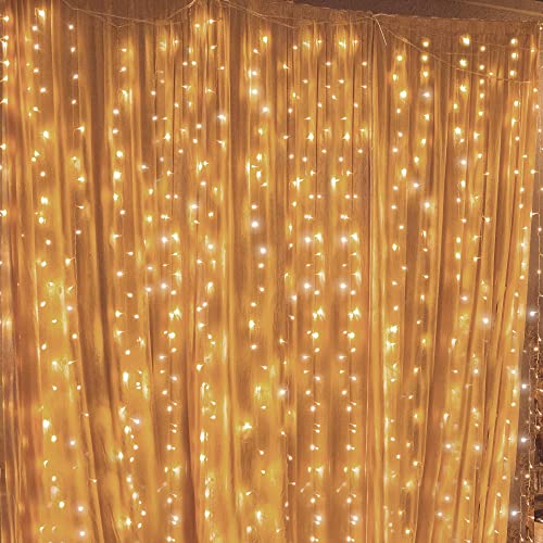 Twinkle Star 300 LED Window Curtain String Lights, Warm White, 2 Pack - color: *Warm white, size: 300 LED-2PACK
