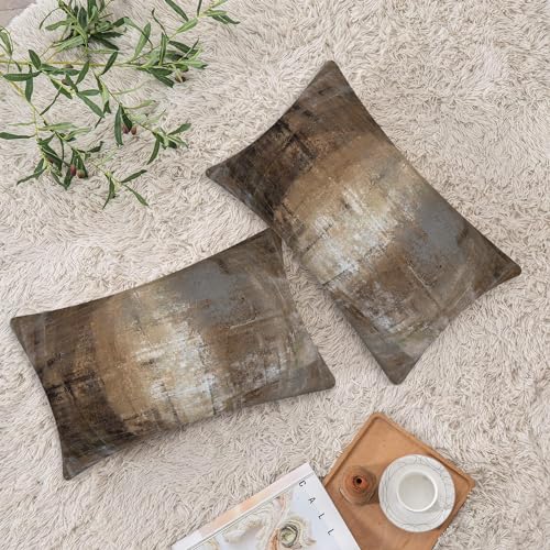 Throw Pillow Covers for Couch, 20x12 Inch, Set of 2, Taupe - color: Taupe, size: 20" x 12" (Pack of 2)