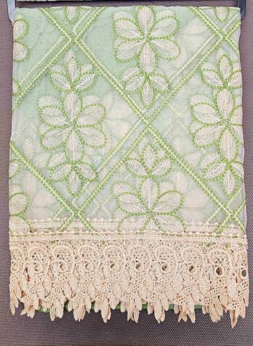 Generic 3-Piece Set Embroidered Window Curtain 2 Panels 1 Valance for Kitchen Restaurant Bar BR (Lime Green BR-39) - color: Lime Green Br-39