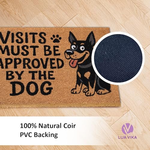 Funny Coir Door Mats Outside and Inside, Dog, 17 x 30 in - color: Dog