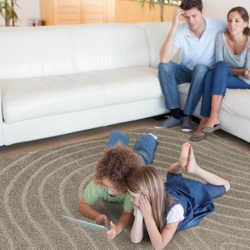 LUXE WEAVERS Modern Geometric Wave Taupe 8x10 Area Rug - color: Taupe, size: 8' x 10' (Rectangular)