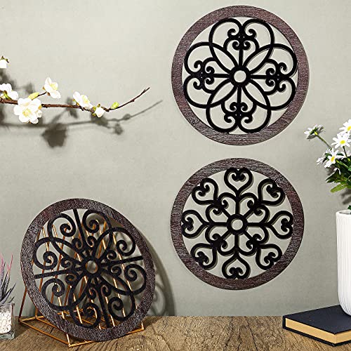 Blulu 3 Pcs Thicken Rustic Wall Decor, Wood Hanging Decor, Classic Style - color: Classic Style