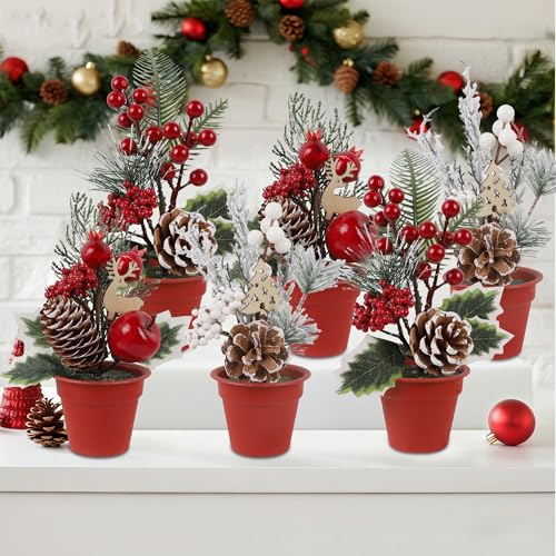 winemana Mini Christmas Tabletop Trees Centerpieces Decorations for Office - size: Style 4