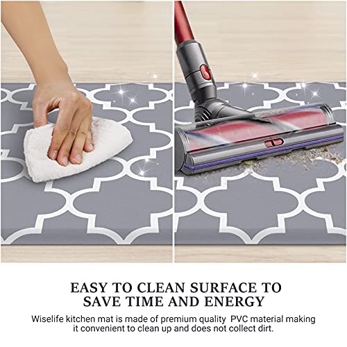 WISELIFE Kitchen Mats and Rugs Cushioned Anti-Fatigue, 17.3"x 28", Grey - color: Stylish Grey, size: 28"L x 17.3"W x 0.5"Th