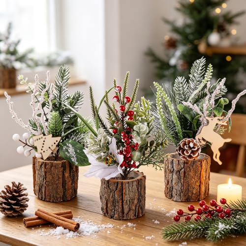 winemana Christmas Table Decorations Indoor Xmas Centerpieces Decor, 3 Pack - size: Style 1