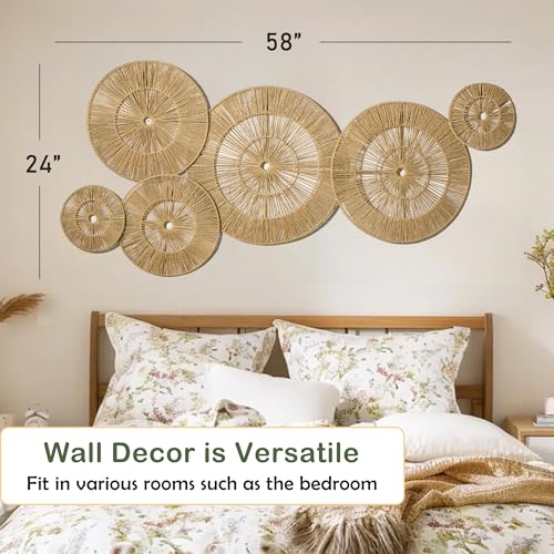 SOONOW Boho Wall Baskets Decor, 6 Pack (17", 15", 13", 11", 9", 7") - size: Large