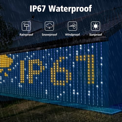 Smart Curtain Lights 800 LED Curtain String Lights with App Remote