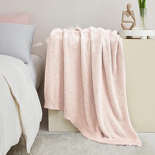 CYMULA Pink Soft Throw Blanket Twin Size Pink 60x80 inches - Lightweight Plush Fuzzy Fluffy Warm Cozy Blankets and Throws for Sofa Bed All Season Use - color: Pink, size: Twin(60"x80")