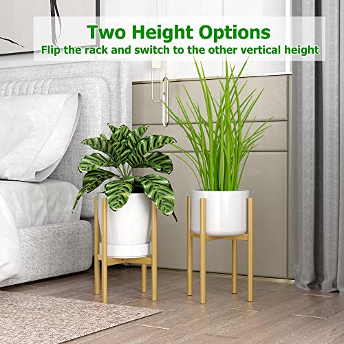 EKNITEY Adjustable Plant Pot Stand: Indoor Outdoor Modern Flower Holder Metal Plant Rack Organizer Planter Stand for Garden Patio Corner Bathroom Living Room Balcony Home Office (Gold) - color: Gold