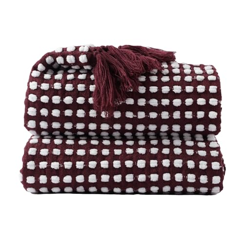 Battilo Throw Blanket for Couch, Red Textured Dot Throw Blankets, 50"x60" - color: Red Dot, size: 50"x60"