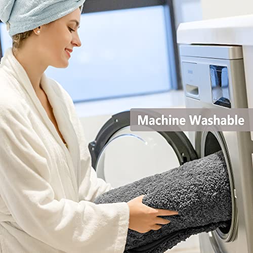 VANZAVANZU Bathroom Rug Set - 2 Piece Non Slip Extra Soft Absorbent Bath Mats, Microfiber Shaggy Thick, Machine Washable (16"x24" Plus 16"x24", Dark Gray) - color: Dark Gray, size: 16"x24" Plus 16"x24"